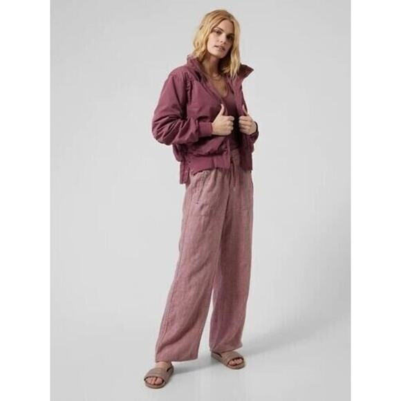 Athleta Tawny Rose Cabo Linen High Waist Wide Leg Beach Pull-On Casual Pants - Picture 3 of 11